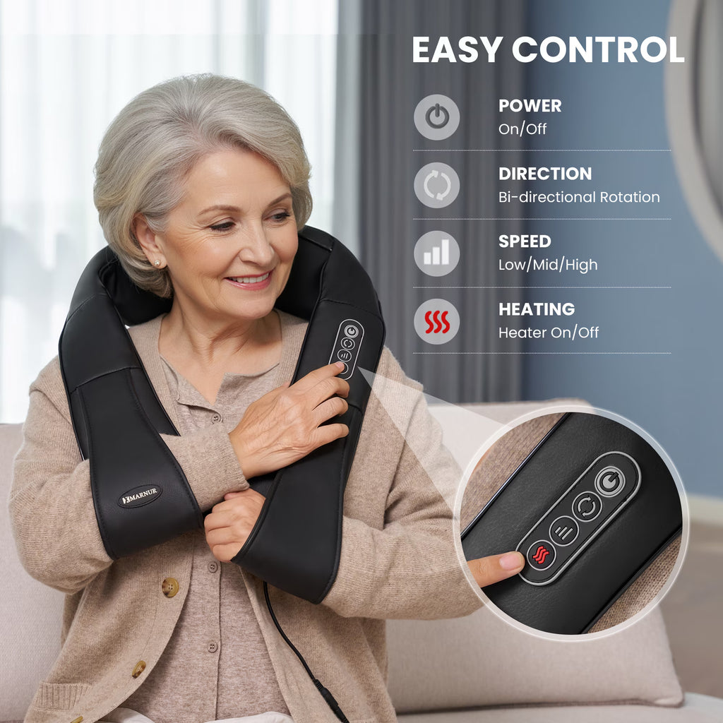 Masajeador de Cuello y Hombros Shiatsu 3D con Calor