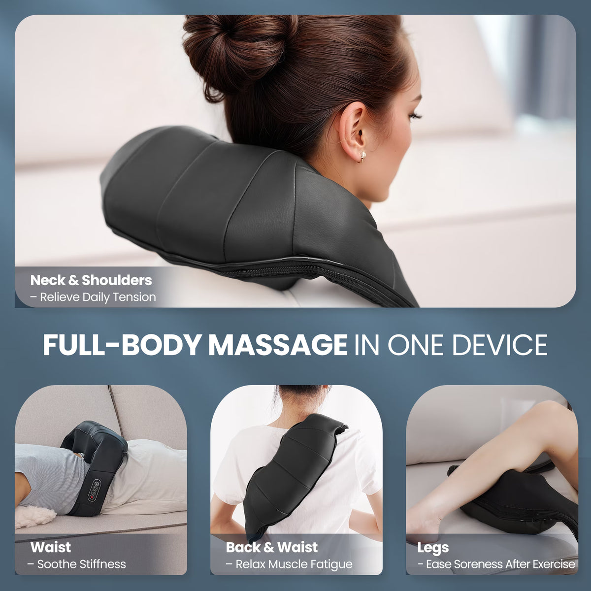 Masajeador de Cuello y Hombros Shiatsu 3D con Calor